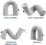 Brookstone Free Form Travel Pillow - Lightweight Flexible Memory Foam Travel Neck Pillow for Sleeping, Car, Airplane & Travel Support, Grey - Image 4