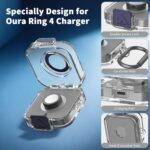 Secure Lock Plastic Case Cover Compatible with Oura Ring Gen 4 Charger,Portable Protective Case for Oura Ring Gen 4 Charger with Carabiner, Only Protective Case (Gunmetal) - Image 4