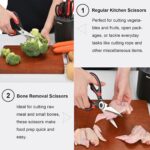 Stainless Steel Kitchen Scissors Set with Holder for All Purpose,5 Types of Heavy Duty Cooking Shears for Kitchen (Black) - Image 4