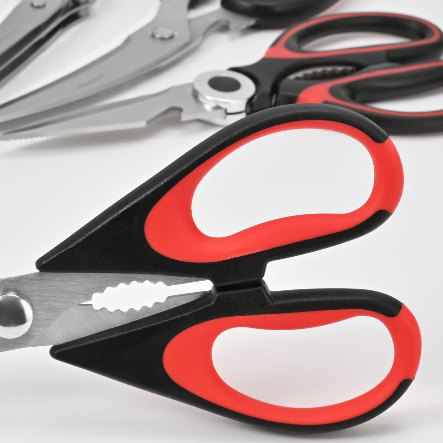 Stainless Steel Kitchen Scissors Set with Holder for All Purpose,5 Types of Heavy Duty Cooking Shears for Kitchen (Black) - Image 9