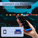 Blue ELM327 OBD2 Bluetooth Scanner | Real-Time Car Diagnostic Tool |Daily Maintenance, Check Engine Light Fix & Professional Repairs | 1996+ Vehicle Compatibility (OBD2/EOBD) | 1 Pack (Blue) - Image 4