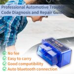 Blue ELM327 OBD2 Bluetooth Scanner | Real-Time Car Diagnostic Tool |Daily Maintenance, Check Engine Light Fix & Professional Repairs | 1996+ Vehicle Compatibility (OBD2/EOBD) | 1 Pack (Blue) - Image 6