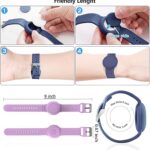 Waterproof AirTag Bracelet for Kids, 2Pack Airtag Bracelet for Kids Hidden Airtag Wristband Kids, Soft Silicone Lightweight GPS Tracker Holder for Apple AirTag (Red+Purple) - Image 7