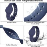 Waterproof AirTag Bracelet for Kids, 2Pack Airtag Bracelet for Kids Hidden Airtag Wristband Kids, Soft Silicone Lightweight GPS Tracker Holder for Apple AirTag (Red+Purple) - Image 8
