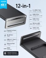 Anker 675 USB-C Docking Station (12-in-1, Monitor Stand, Wireless) with 10Gbps USB-C Ports, 4K@60Hz HDMI Display, Wireless Charging Pad, for Lenovo ThinkPad, MacBook Pro M1 / M2 and More - Image 3