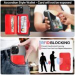 for Apple Wallet Magnetic Card Holder Compatible with Magsafe Phones and Cases, RFID Blocking, 5 Slots Fit 7 Cards, 1 ID Window, Slim Luxury Leather Mag Safe Wallet for Women Girl, Cheer Red - Image 6