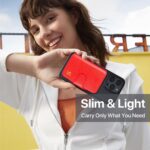 for Apple Wallet Magnetic Card Holder Compatible with Magsafe Phones and Cases, RFID Blocking, 5 Slots Fit 7 Cards, 1 ID Window, Slim Luxury Leather Mag Safe Wallet for Women Girl, Cheer Red - Image 7