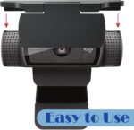 imluckies Webcam Cover for Logitech C920/ C920x/ C930e/ C922x/ C922 HD Pro Stream Webcam, Camera Privacy Shutter Cover Protect Lens and Security, Black - Image 4