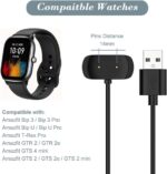 Charger for Amazfit Bip 5/3/Bip U Pro, T-Rex Pro, GTR Mini/2/2e, GTS 2/2e/GTS 4 mini, Active Smart Watch Charging Cable - Image 3