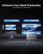 MacBook Pro Docking Station Dual Monitor 4K@60Hz HDMI, USB C Docking Station Vertical 100W Power Adapter for MacBook Pro/Air with USB 3.0, SD&microSD,Ethernet, Audio - Image 3