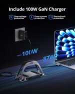 MacBook Pro Docking Station Dual Monitor 4K@60Hz HDMI, USB C Docking Station Vertical 100W Power Adapter for MacBook Pro/Air with USB 3.0, SD&microSD,Ethernet, Audio - Image 5