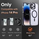 Strong Magnetic Clear for iPhone 14 Pro Case [10Ft Military-Grade Protection] Compatible with MagSafe Shockproof Slim Thin Cover 6.1 inch Clear Black - Image 3
