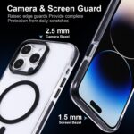 Strong Magnetic Clear for iPhone 14 Pro Case [10Ft Military-Grade Protection] Compatible with MagSafe Shockproof Slim Thin Cover 6.1 inch Clear Black - Image 5