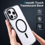 Strong Magnetic Clear for iPhone 14 Pro Case [10Ft Military-Grade Protection] Compatible with MagSafe Shockproof Slim Thin Cover 6.1 inch Clear Black - Image 6
