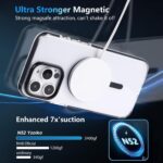 Strong Magnetic Clear for iPhone 14 Pro Case [10Ft Military-Grade Protection] Compatible with MagSafe Shockproof Slim Thin Cover 6.1 inch Clear Black - Image 7