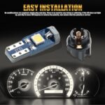 20 PCS T5 LED Bulb with Twist Lock Socket, 37 74 2721 3030-3SMD Instant Start All-round Lighting Dashboard Light, Plug and Play Gear Light Indicator Light, Universal for Cars (Warm White) - Image 7