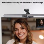 Web cam Accessory ScreenBar Halo, Webcam Stand for Monitor Light Bar Angle Adjustable Computer Light Webcam Mount for BENQ Quntis Monitor Lamp Super Strong Nano Adhesive Mount - Image 3