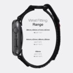 Compatible with Apple Watch Series 10 Band Series 9/8/7/6/5/4/SE/SE2/Ultra 1/2, Nylon Sports Strap with Woven Design for 49mm/46mm/45mm/44mm (L, Black) - Image 3