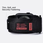 Compatible with Apple Watch Series 10 Band Series 9/8/7/6/5/4/SE/SE2/Ultra 1/2, Nylon Sports Strap with Woven Design for 49mm/46mm/45mm/44mm (L, Black) - Image 6