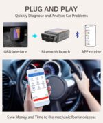 RACOONA OBD2 Scanner,OBD2 Scanner Bluetooth,Car Accessories Car Code Reader Check Engine Light Diagnostic Scan Tool,Car Diagnostic Scan Tool OBDII Adapter for Android Windows - Image 5