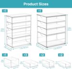 Vtopmart Acrylic Organizer with 8 Drawers, Desk Organizers and Accessories, Clear Makeup Organization, Dustproof Storage Drawers for Office Art Craft Supplies - Image 4