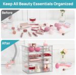 Vtopmart Acrylic Organizer with 8 Drawers, Desk Organizers and Accessories, Clear Makeup Organization, Dustproof Storage Drawers for Office Art Craft Supplies - Image 5