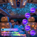 Starlight Headliner Kit 500 Piece Twinkle 0.03in*9.8ft/0.75mm*3m, 16W Starlight Headliner Music/Voice Activated Star Lights for Car, VASTFIRE RGBW Starlights for Theater Game Bed Room Ceiling - Image 5