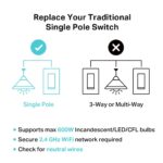 Kasa Matter Smart Dimmer Switch: Voice Control w/Siri, Alexa & Google Assistant, UL Certified, Timer & Schedule, Easy Guided Install, Neutral Wire Required, Single Pole, 2.4GHz Wi-Fi, 3-Pack - Image 5