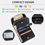 Small Wallet for Women, Genuine Leather RFID Blocking Credit Card Holder Slim Compact Coin Purse Women's Wallets with ID Window 8 Card Slots - Image 3