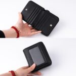 Small Wallet for Women, Genuine Leather RFID Blocking Credit Card Holder Slim Compact Coin Purse Women's Wallets with ID Window 8 Card Slots - Image 5