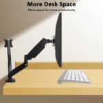 Dual Monitor Desk Mount for 2 Monitors Max 32 inch Screen, Gas Spring Arm, Stand with Clamp/Grommet Mounting Base, VESA 75x75mm & 100x100mm, Mounts Fit 4.4-17.6lbs Computer, Black - Image 6