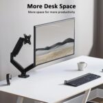 Dual Monitor Desk Mount for 2 Monitors Max 32 inch Screen, Gas Spring Arm, Stand with Clamp/Grommet Mounting Base, VESA 75x75mm & 100x100mm, Mounts Fit 4.4-17.6lbs Computer, Black - Image 7