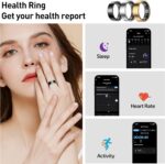Smart Ring Health Tracker, Sleep&Exercise Monitor Heart Rate,Blood Oxygen,Fitness Trackers for Man&Women -Long Lasting Batteries,Waterproof Sleep Tracking Wearable (Silver, 12) - Image 7