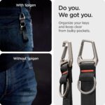 Spigen Life Carabiner Lanyard Keychain Strap for Keys ID Badge Wallet Holder and Everyday Carry Items Wrist Keychain Ring Carabiner - Black - Image 3