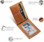 SERMAN BRANDS RFID Blocking Wallet Slim Bifold - Genuine Leather Minimalist Front Pocket Wallets for Men with Money Clip Gift - Image 5