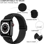 Lerobo Nylon Stretchy Solo Loop Watch Band, Compatible with Apple Watch Series 1-10, SE, Ultra 38/40/41/42/44/45mm/46mm/49mm, Adjustable Replacement Strap for Women Men - Image 3