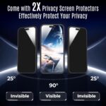 Designed for iPhone 16 Pro Case, Compatible with MagSafe, with Privacy Screen Protectors X2, [Camera Protection] [15FT Military Drop Protection] Shockproof Phone Case, 2024, Black - Image 3