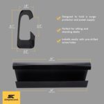 Cable Management Trays - 2-Pack 16-Inch Raceway Channels - Cord Holder Kit for Under Desk, Office, and Kitchen Use by Simple Cord (Black) - Image 3
