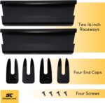 Cable Management Trays - 2-Pack 16-Inch Raceway Channels - Cord Holder Kit for Under Desk, Office, and Kitchen Use by Simple Cord (Black) - Image 5