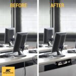 Cable Management Trays - 2-Pack 16-Inch Raceway Channels - Cord Holder Kit for Under Desk, Office, and Kitchen Use by Simple Cord (Black) - Image 8