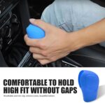 2 PCS Car Shift Knob Cover, Flexible Silicone Anti-Slip Scratch-Proof Dust-Proof Protector, Snug Fit Comfortable Handle Shift Cover with Opening Design, Universal for Automatic Cars (Blue) - Image 4