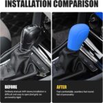 2 PCS Car Shift Knob Cover, Flexible Silicone Anti-Slip Scratch-Proof Dust-Proof Protector, Snug Fit Comfortable Handle Shift Cover with Opening Design, Universal for Automatic Cars (Blue) - Image 6