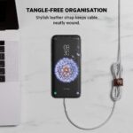 Belkin DuraTek Plus USB C to USB Cable - USB-A Cable W/ Leather Strap - Ultra-Strong Charging Cable W/ Flexible Insulation - Compatible W/ iPads, Samsung Galaxy, Google Pixel & More - 4ft (Black) - Image 3