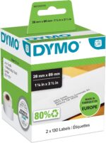 Dymo 28 mm x 89 mm LW Address Labels, 2 Roll of 130 Easy-Peel Labels, Self-Adhesive, for LabelWriter Label Makers, Authentic - Black on White - Image 3