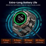 KOSPET Tank T3 Ultra GPS Smart Watch for Men-Pressure/Altitude/Compass, Extra-Large Battery, Stainless Steel Unibody Rugged Military Smartwatch Make/Answer Call, 5ATM Waterproof (2 Bands) - Image 5