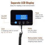 Miseyo 660lbs Heavy Duty Digital Shipping Scale - 0.7oz High Accurate Stainless Steel Postal Scale for Packages, Luggage, Small Business, Warehouse, Battery & Charging Cable Included - Image 4