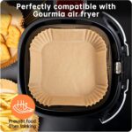 100Pcs Air Fryer Liners Compatible with Gourmia, Square Disposable Parchment Paper for Air Fryer, Non-Stick Unbleached Paper Liner for Frying, Baking, Roasting and Microwave - Image 3