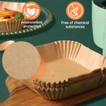 100Pcs Air Fryer Liners Compatible with Gourmia, Square Disposable Parchment Paper for Air Fryer, Non-Stick Unbleached Paper Liner for Frying, Baking, Roasting and Microwave - Image 4