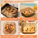 100Pcs Air Fryer Liners Compatible with Gourmia, Square Disposable Parchment Paper for Air Fryer, Non-Stick Unbleached Paper Liner for Frying, Baking, Roasting and Microwave - Image 5