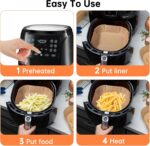 100Pcs Air Fryer Liners Compatible with Gourmia, Square Disposable Parchment Paper for Air Fryer, Non-Stick Unbleached Paper Liner for Frying, Baking, Roasting and Microwave - Image 8